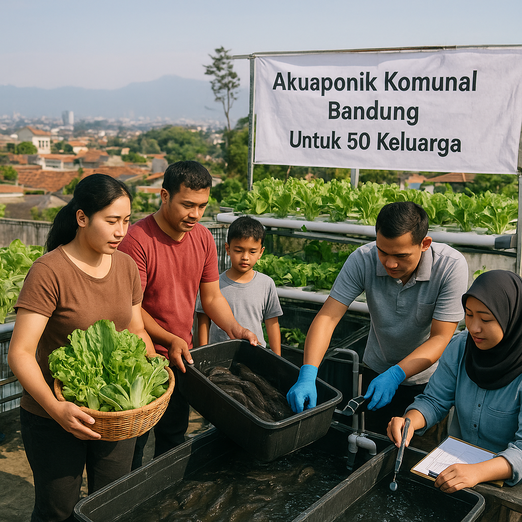 Sistem Akuaponik Komunal di Perkotaan Bandung Hasilkan Ikan dan Sayur untuk 50 Keluarga