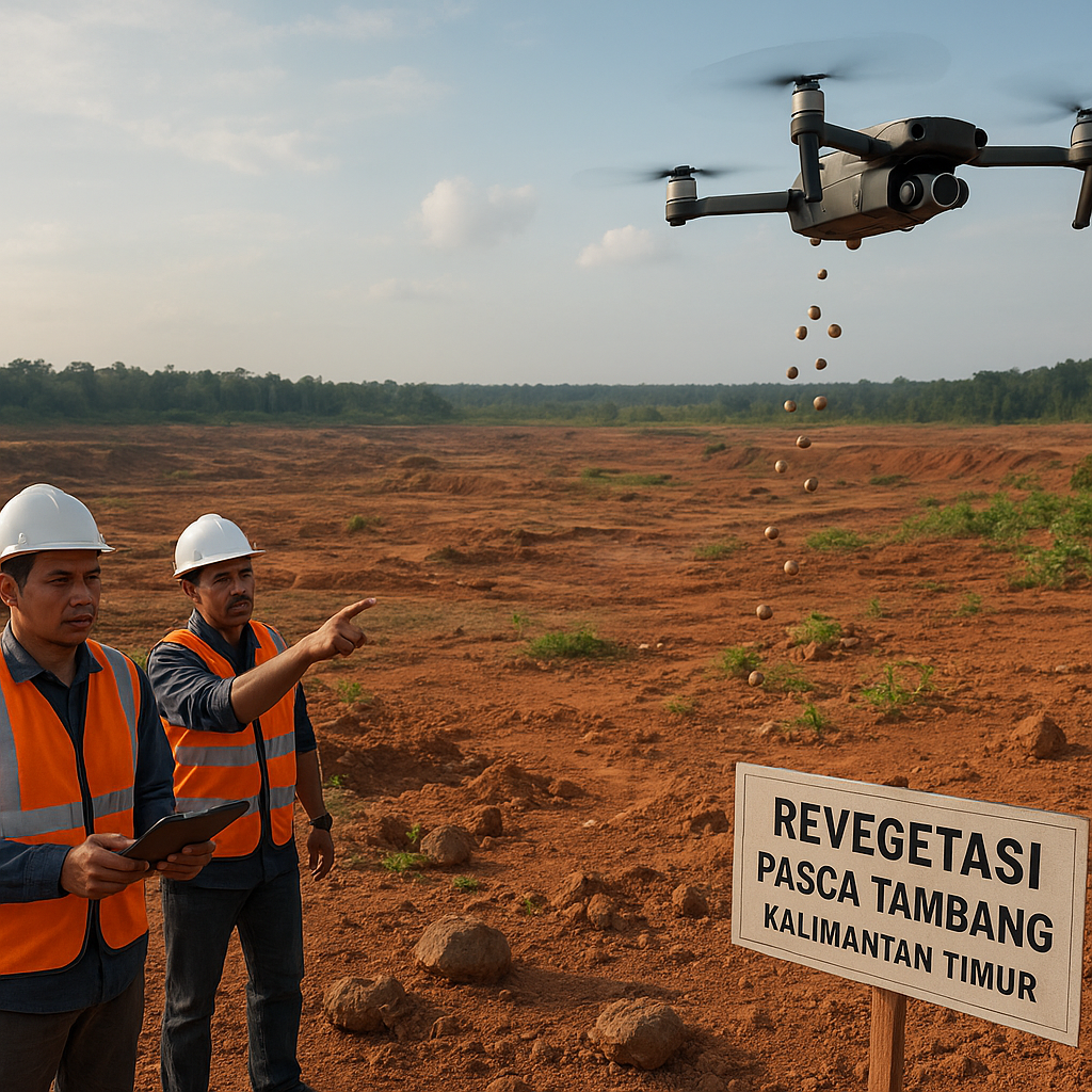 Teknologi Drone 'Seed Bomber' untuk Revegetasi Lahan Kritis Pasca Tambang di Kalimantan Timur