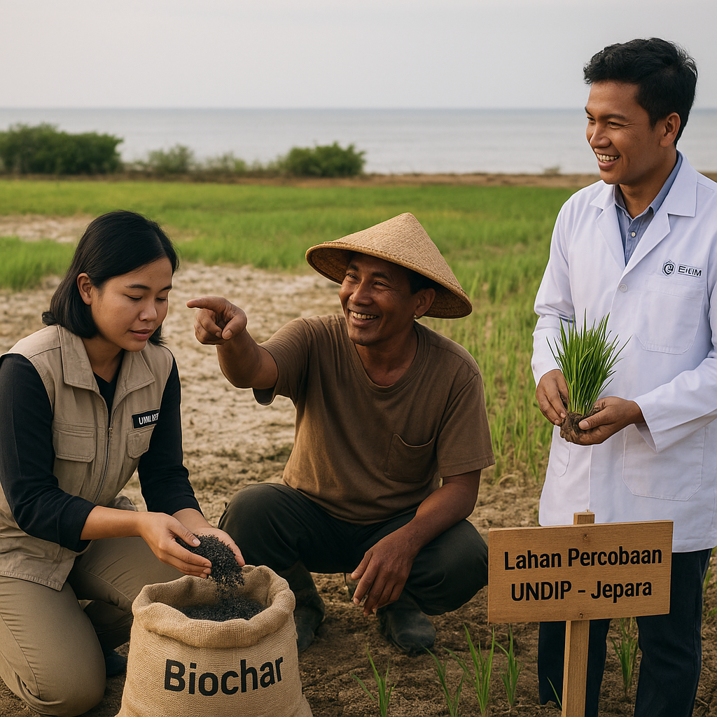 Inovasi Padi Biosalin dan Biochar dari UNDIP untuk Revitalisasi Lahan Pesisir Jepara