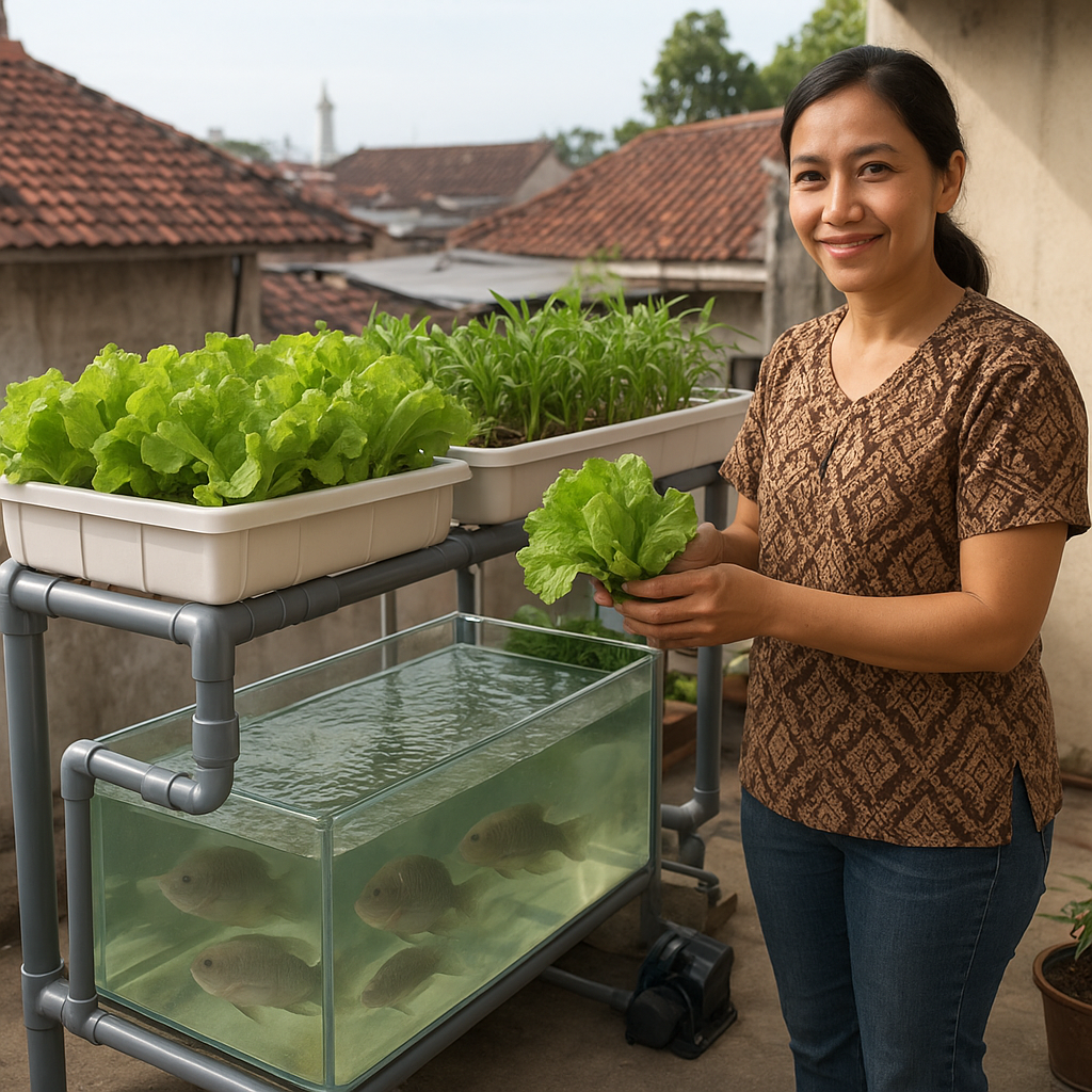 Sistem 'Aquaponics Skala Rumah Tangga' yang Dikembangkan di Yogyakarta untuk Ketahanan Pangan Urban