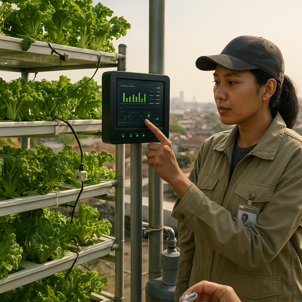 Program 'Pertanian Vertikal dengan Sistem IoT' untuk Efisiensi Air dan Nutrisi di Lahan Semarang