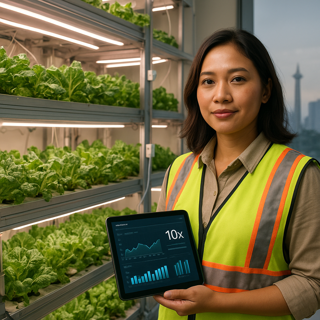 Vertical Farming dengan IoT di Jakarta: Produksi Sayur 10x Lipat dalam Ruang Tertutup