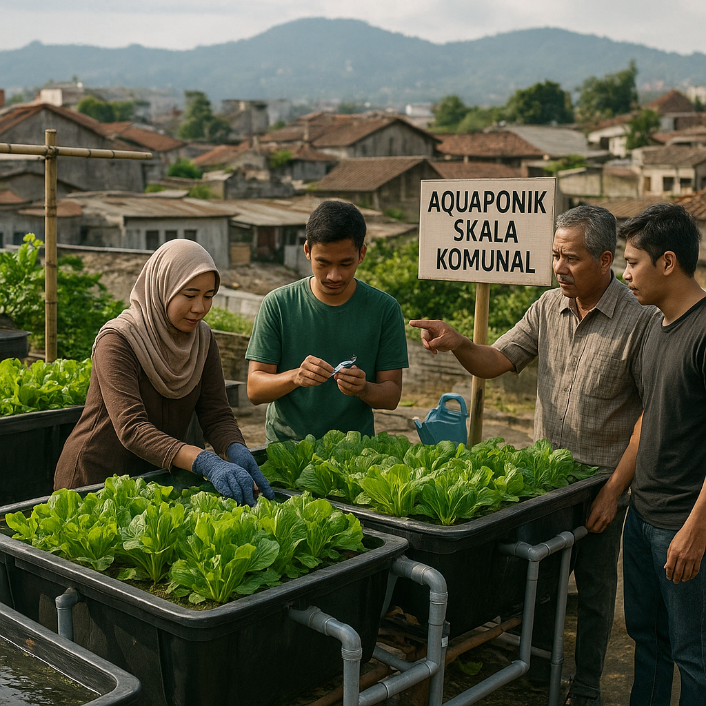 Sistem 'Aquaponik Skala Komunal' di Perkotaan Bandung: Integrasi Ikan dan Sayur dalam Satu Loop