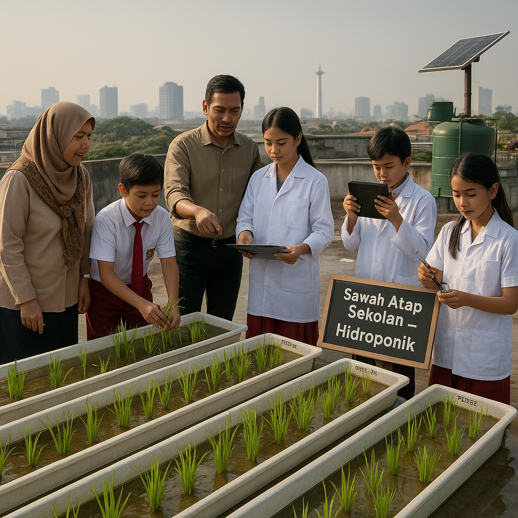 Menanam Padi di Atap Rooftop Sekolah, Cara Jakarta Hadapi Krisis Lahan dan Lingkungan