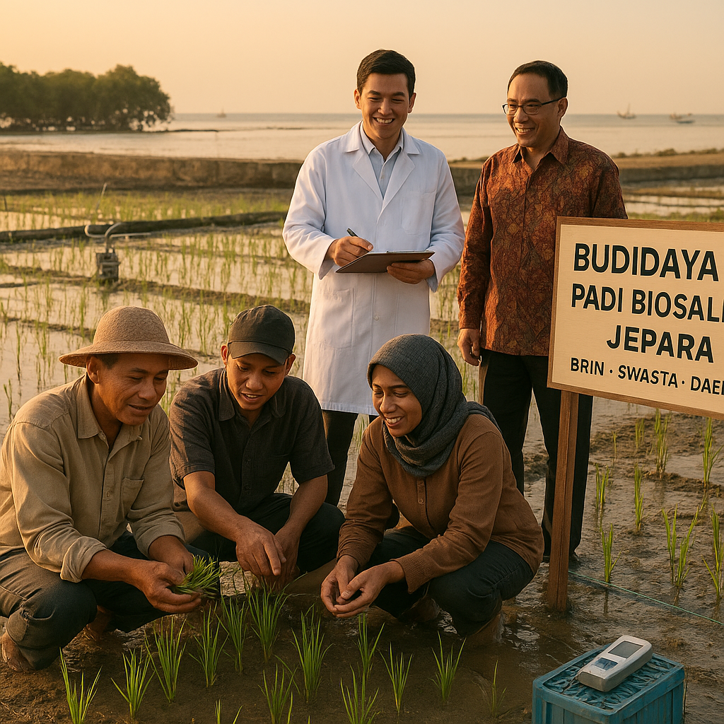 Budidaya Padi Biosalin di Jepara Meningkatkan Produksi di Lahan Pesisir Salin
