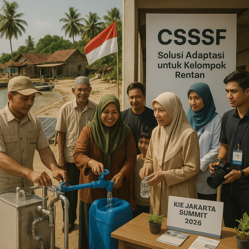 KIE Jakarta Summit 2026: Desalinasi Skala Desa dan CSSSF sebagai Solusi Adaptasi untuk Kelompok Rentan