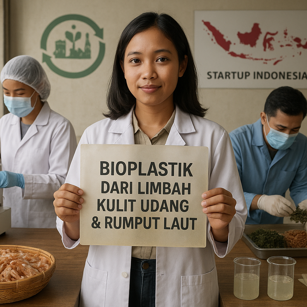 Bioplastik dari Limbah Kulit Udang dan Rumput Laut oleh Startup Indonesia