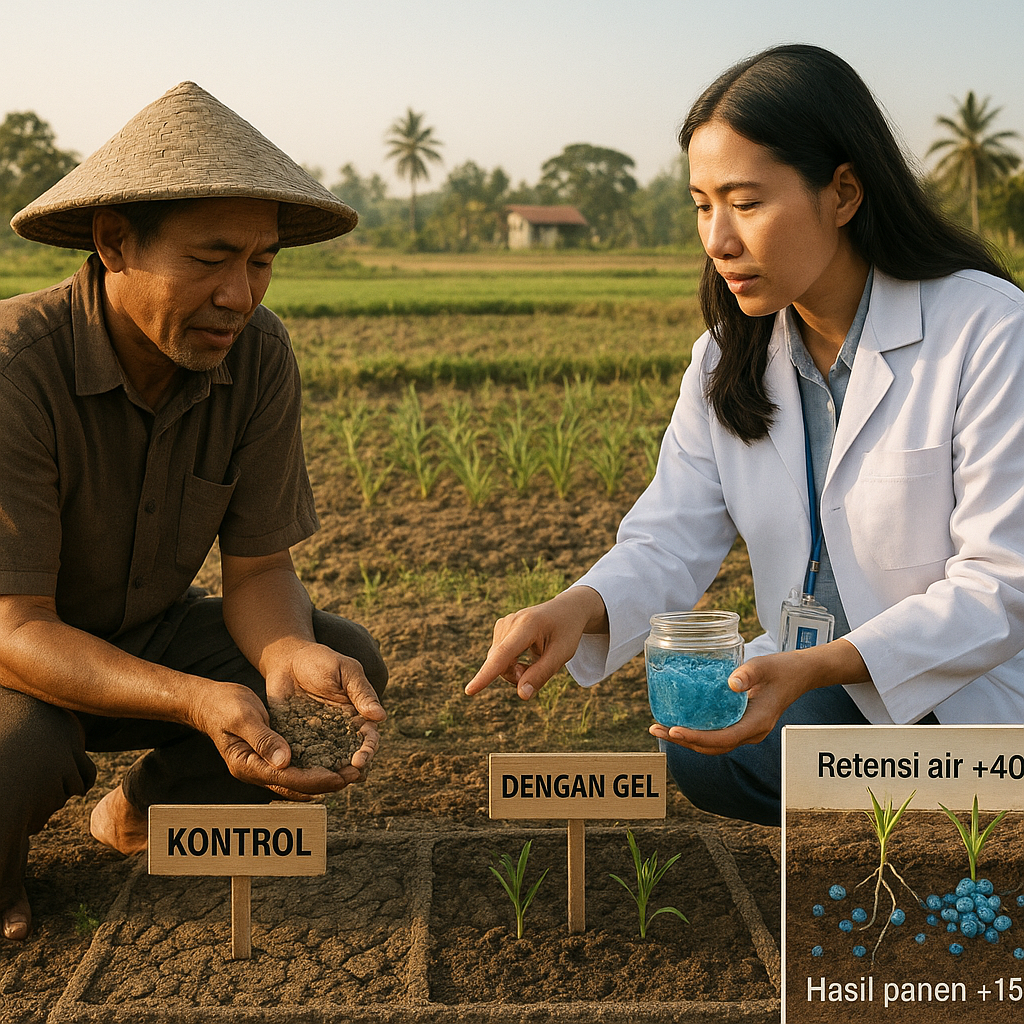 Bio-Inspired Water Retention Gel untuk Mitigasi Kekeringan Tanah Pertanian