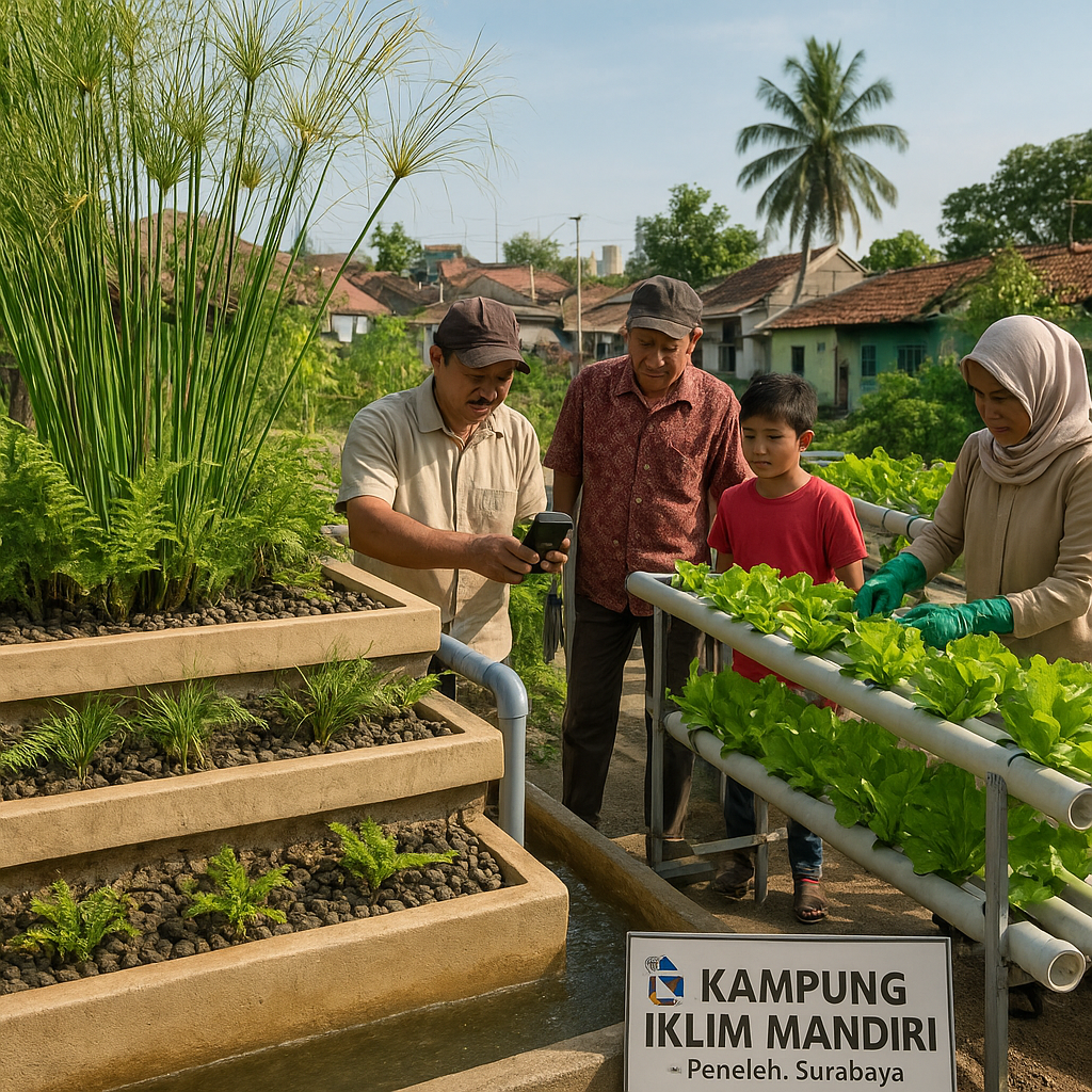 Kampung Iklim Mandiri di Surabaya: Sistem Biofiltrasi dan Urban Farming Integrated untuk Tangani Air dan Pangan