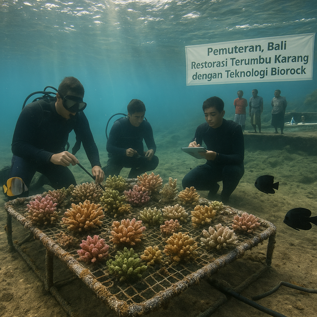 Restorasi Terumbu Karang dengan Teknologi Biorock di Pemuteran Raih Kalpataru