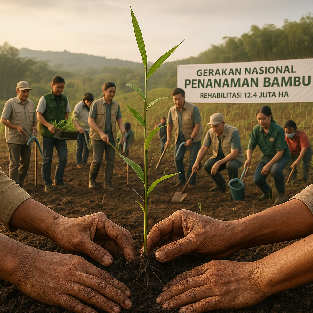 Gerakan Nasional Penanaman Bambu untuk Rehabilitasi 12,4 Juta Hektare Lahan Kritis dan Perdagangan Karbon