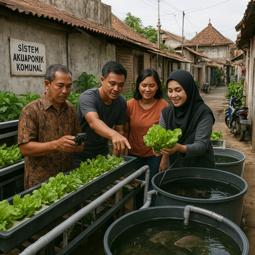 Sistem Akuaponik Skala Komunal Diterapkan di Lahan Sempit Perkotaan Yogyakarta