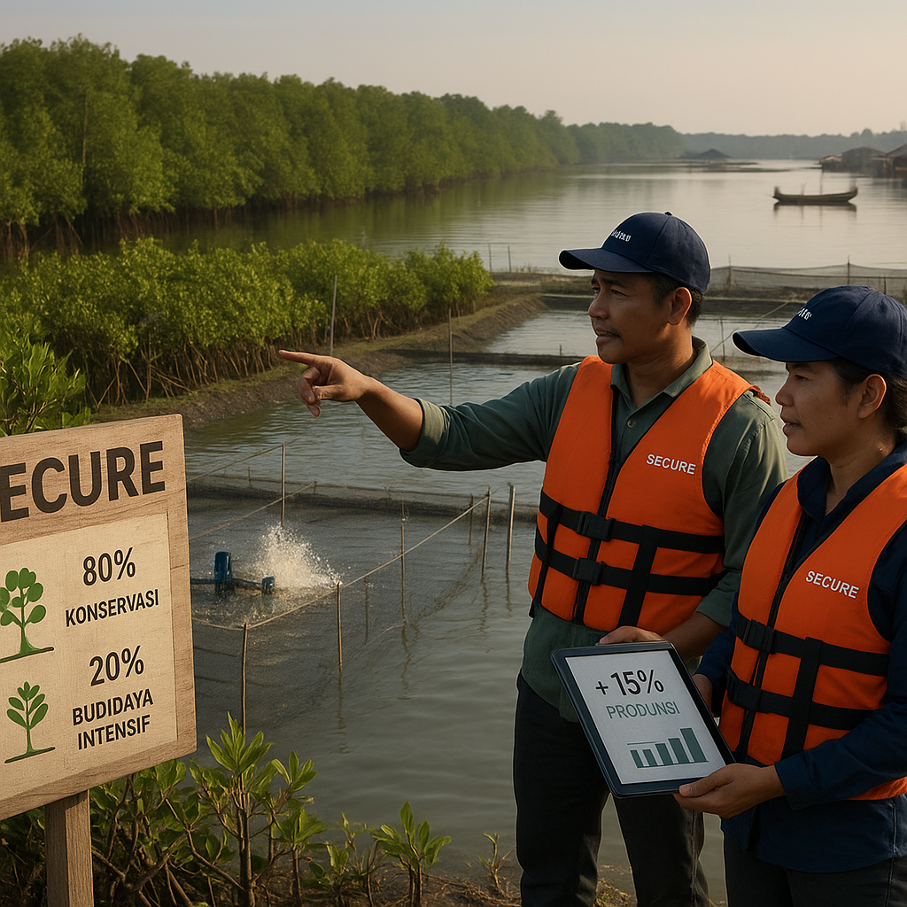 Tambak Ramah Lingkungan SECURE di Berau Tingkatkan Produksi 15% dan Jaga Mangrove