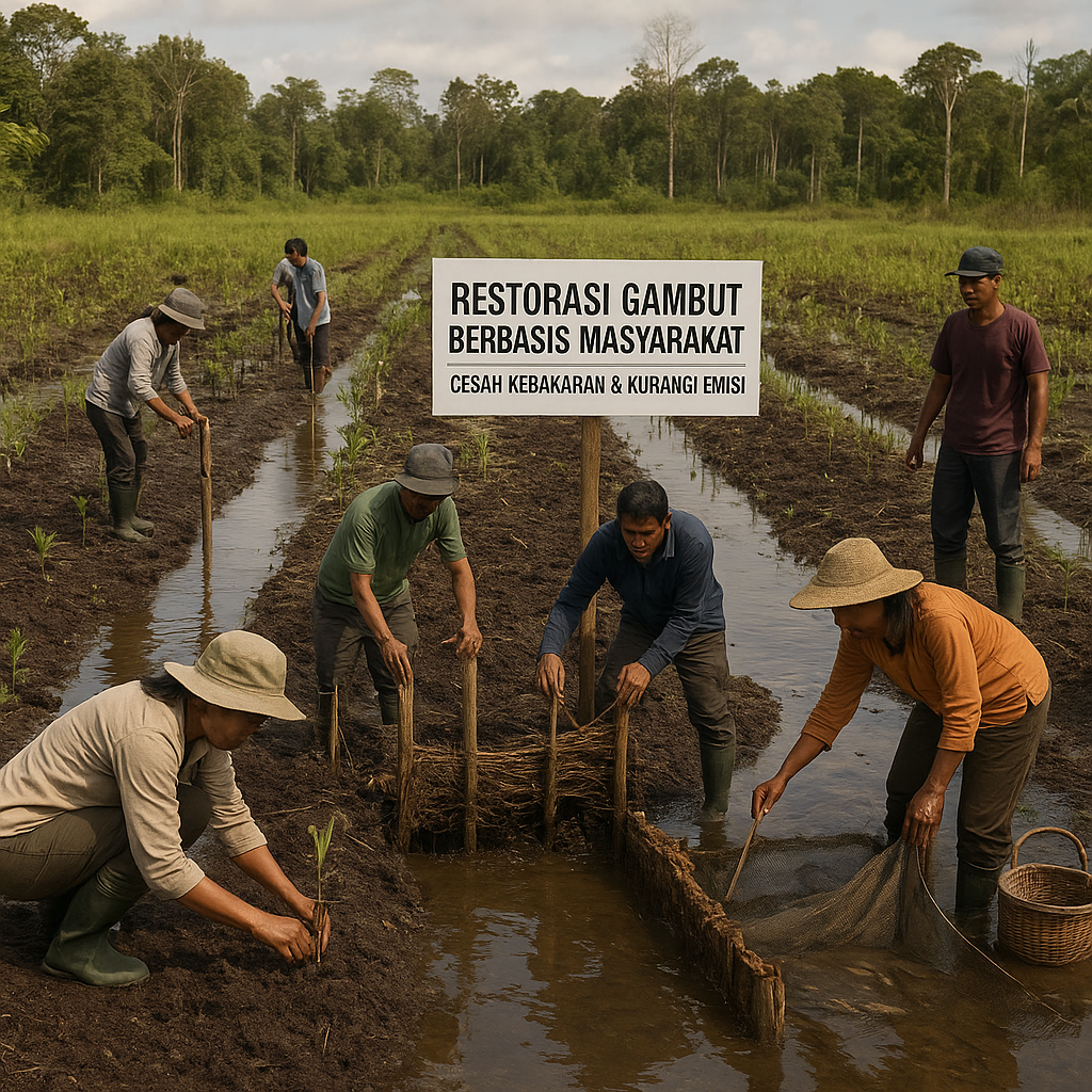 Restorasi Gambut Berbasis Masyarakat di Kalimantan Cegah Kebakaran dan Emisi