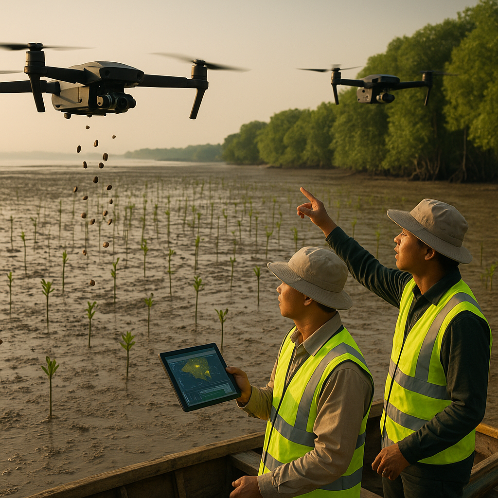 Drone Penyebar Benih dan Pemantau Mangrove Percepat Rehabilitasi Pesisir