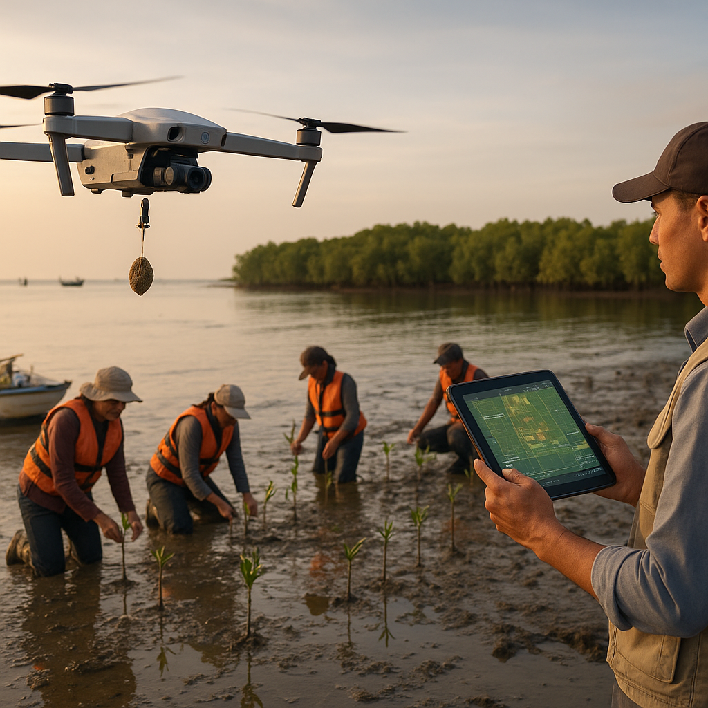 Drone Pemetaan dan Penanaman Mangrove Percepat Rehabilitasi Pesisir Indonesia