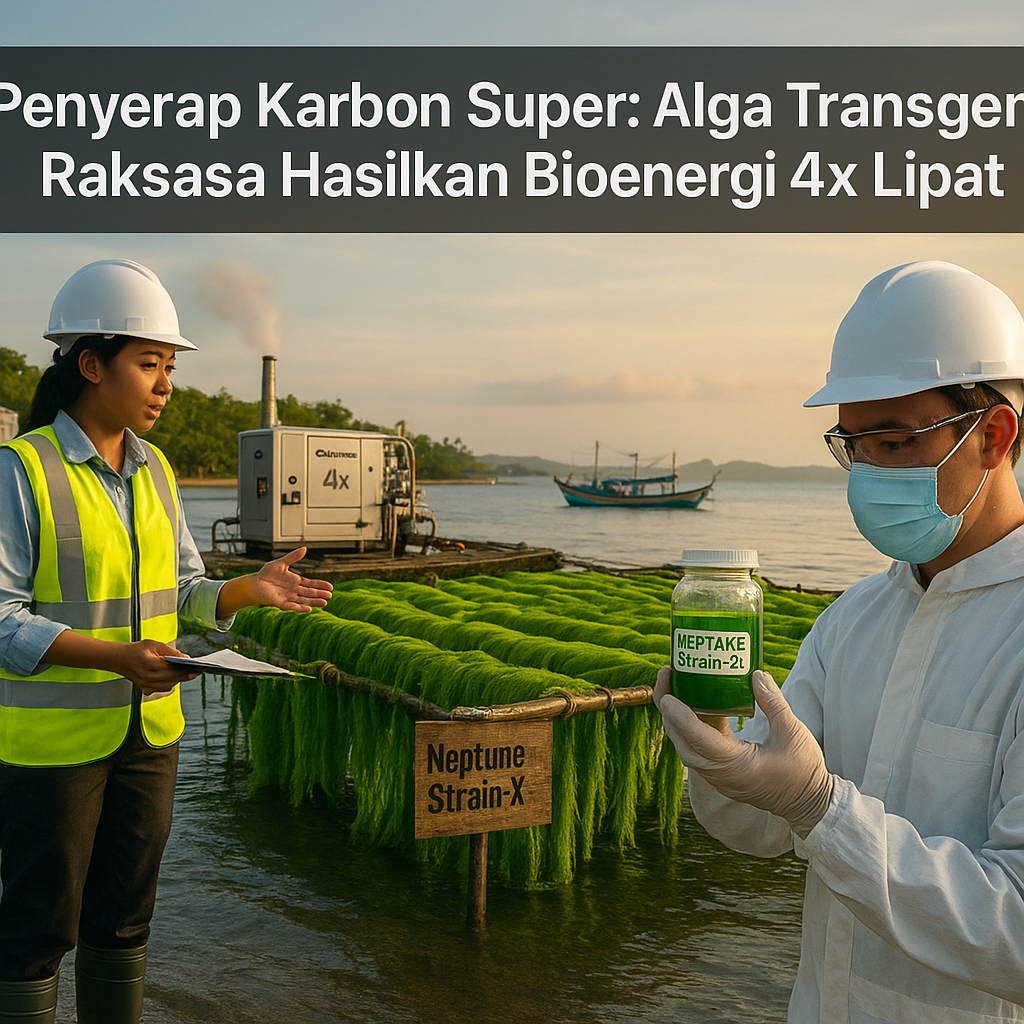 Penyerap Karbon Super: Alga Transgenik Raksasa Hasilkan Bioenergi 4x Lipat