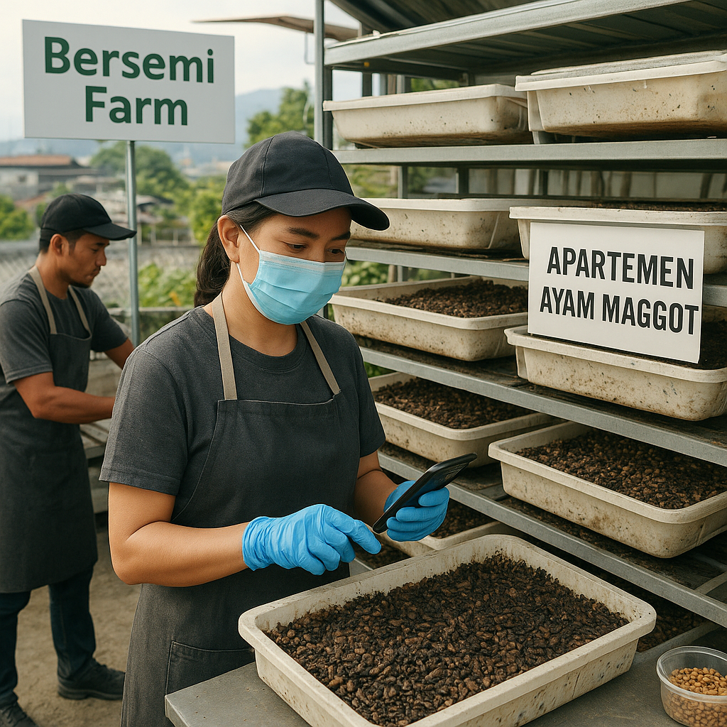 Bersemi Farm di Bandung Konversi Sampah Organik Jadi Pakan dan Pangan dengan Sistem Apartemen Ayam Maggot