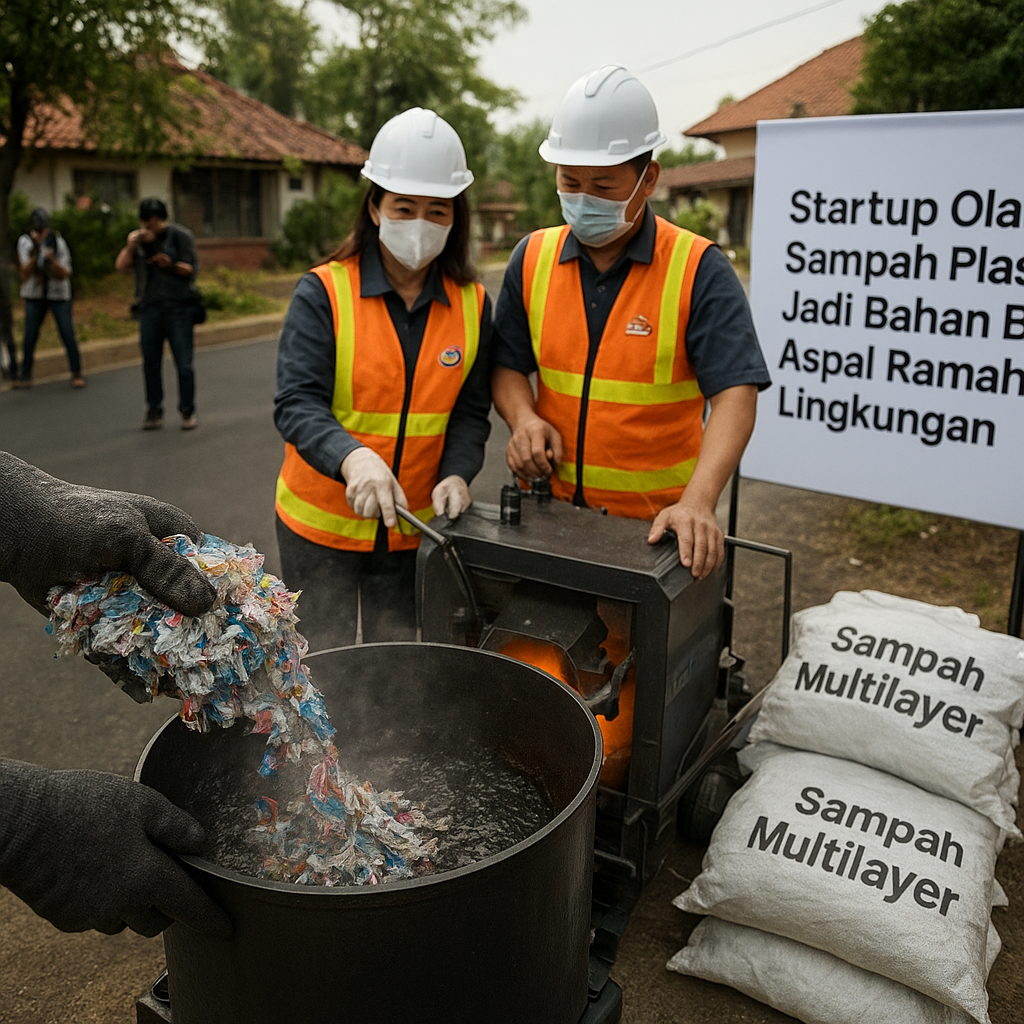 Startup Olah Sampah Plastik Jadi Bahan Baku Aspal Ramah Lingkungan