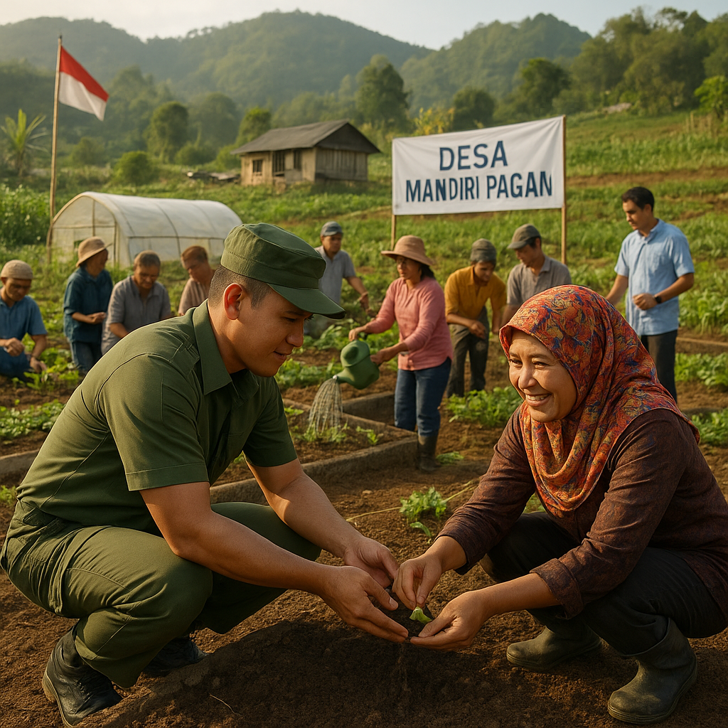 Kolaborasi TNI AD dan Masyarakat Kembangkan Desa Mandiri Pangan di Perbatasan