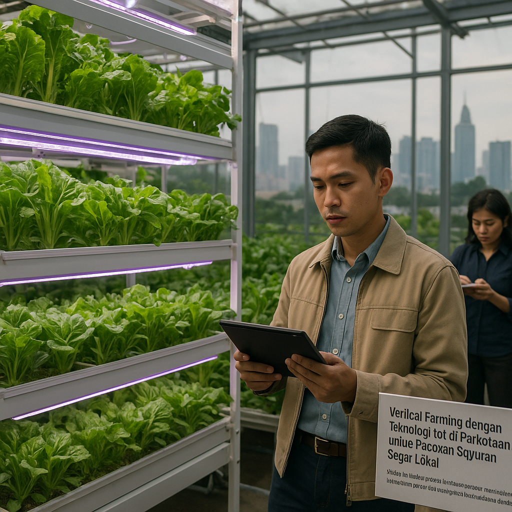 Vertical Farming dengan Teknologi IoT di Perkotaan untuk Pasokan Sayuran Segar Lokal