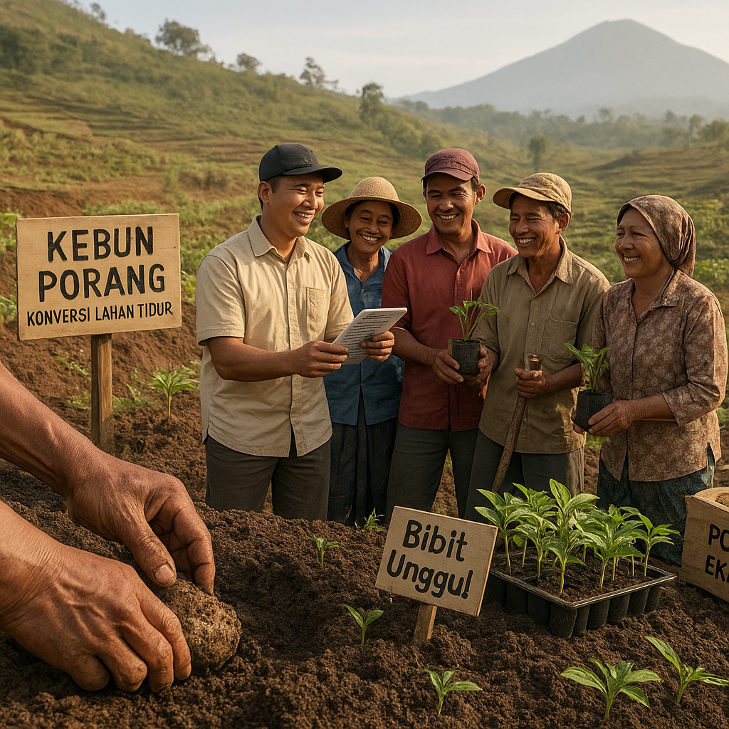 Konversi Lahan Tidur di Lombok Menjadi Kebun Porang Bernilai Ekspor