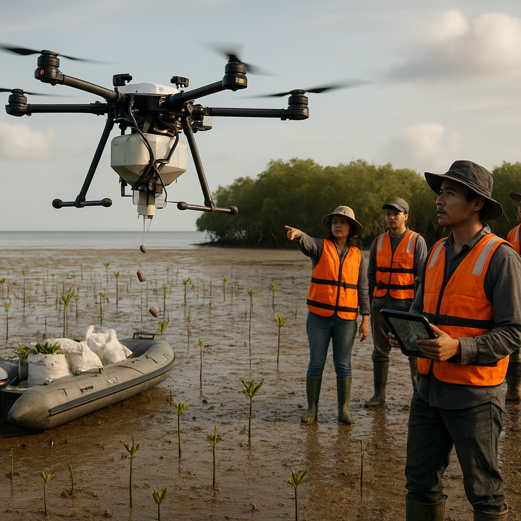 Restorasi Ekosistem Mangrove dengan Drone: Inovasi Penanaman Massal Skala Besar