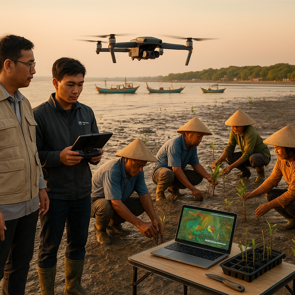 Penggunaan Drone dan AI untuk Pemetaan dan Penanaman Mangrove yang Efisien di Pantura Jawa
