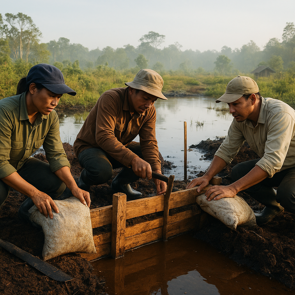 Restorasi Gambut Berbasis Komunitas dengan Teknik Sekat Kanal di Kalimantan Tengah
