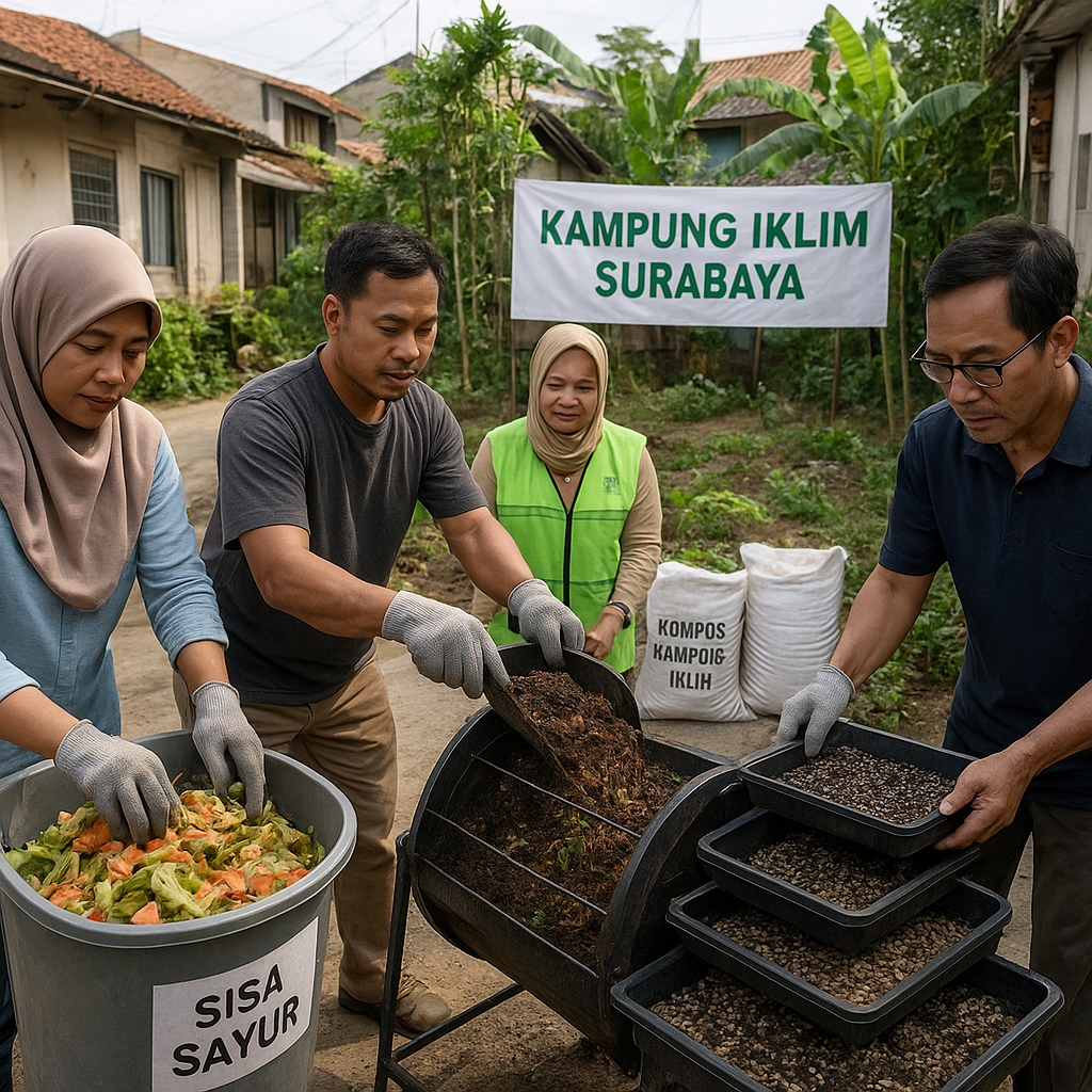 Kampung Iklim di Surabaya Sukses Olah Sampah Organik Jadi Kompos dan Pakan Maggot Skala Komunitas