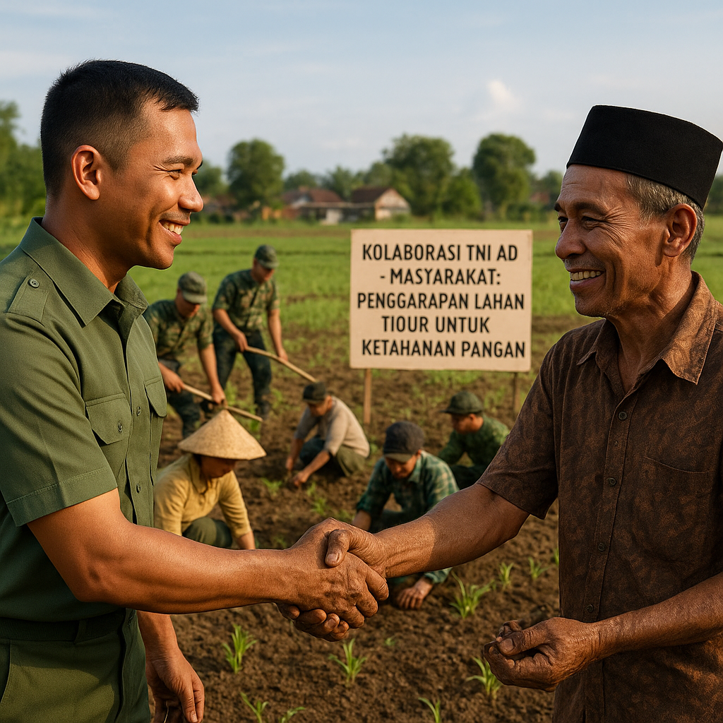 Kolaborasi TNI AD dengan Masyarakat Garap Lahan Tidur untuk Ketahanan Pangan Nasional