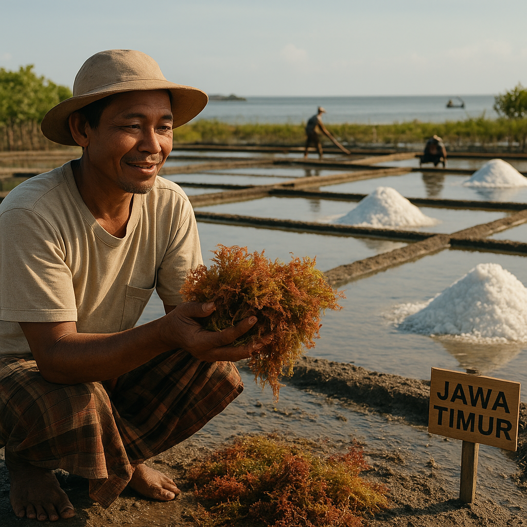 Teknologi 'Lumut Laut' di Jawa Timur Meningkatkan Produksi Garam dan Mitigasi Kerusakan Pantai