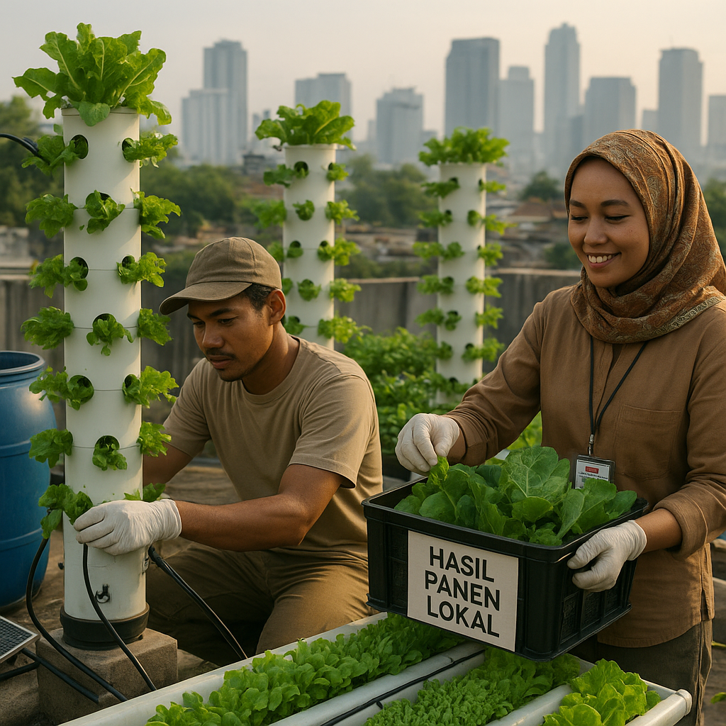 Sistem Hidroponik Vertikal di Perkotaan Tingkatkan Akses Pangan Segar dan Kurangi Jejak Karbon