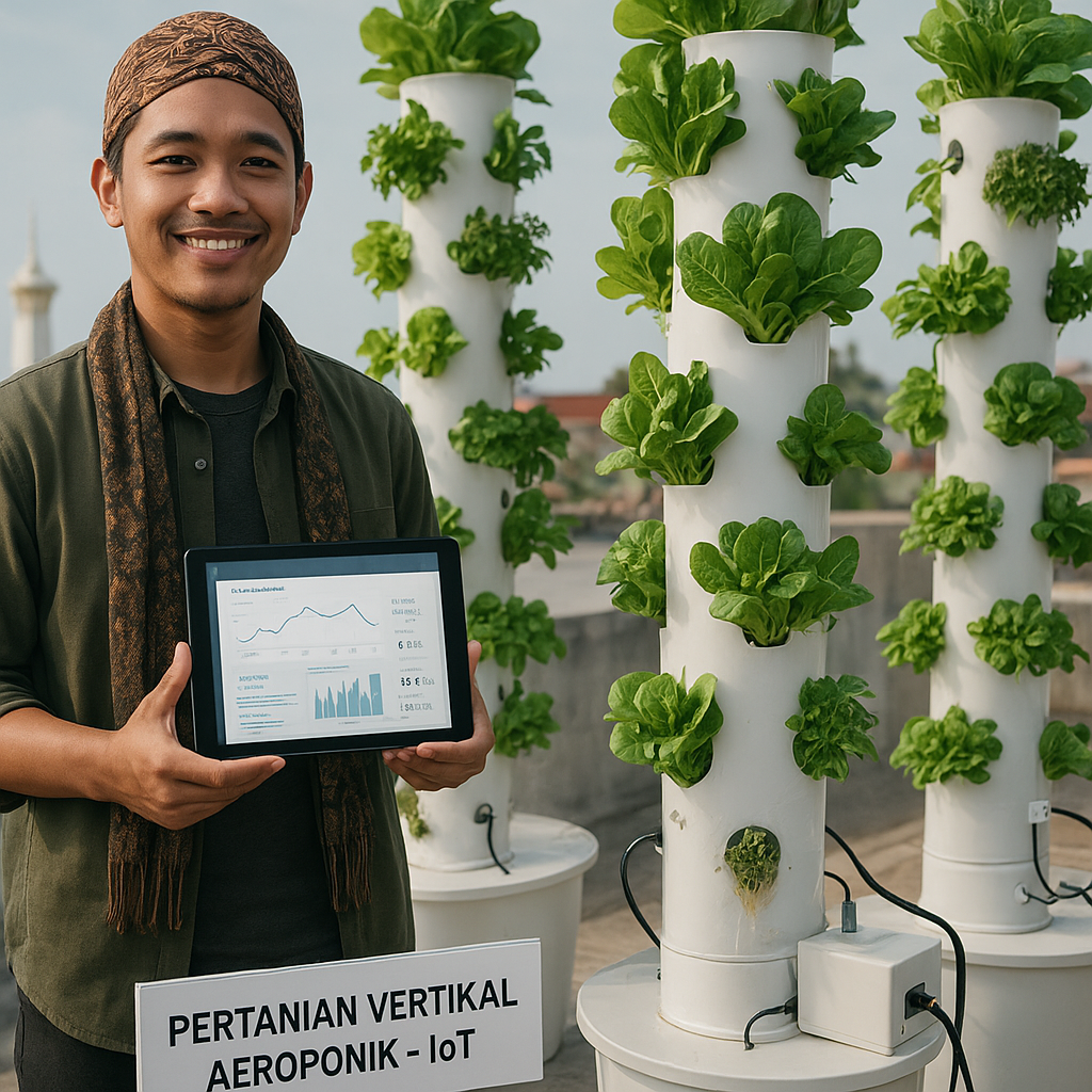 Petani Muda di Yogyakarta Sukses Terapkan 'Pertanian Vertikal Aeroponik' dengan IoT untuk Sayuran Premium