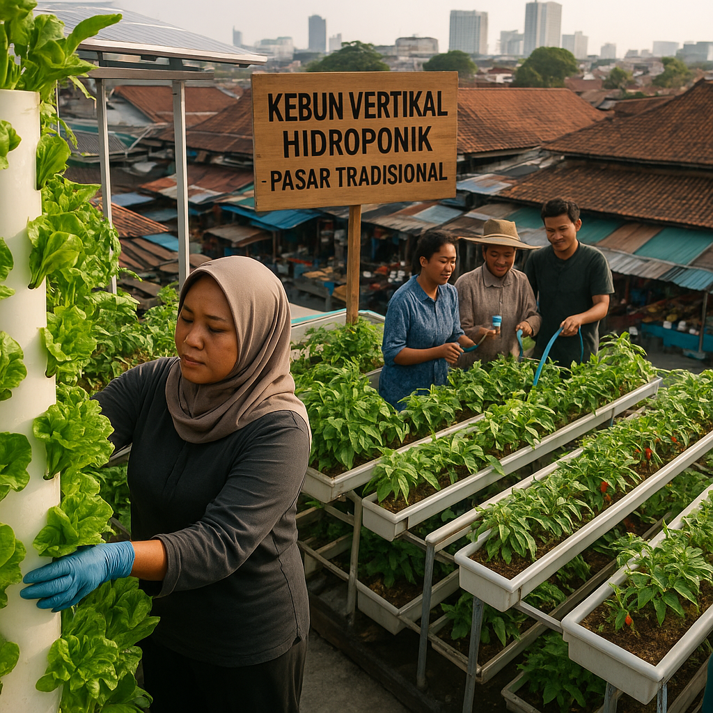 Kebun Vertikal Hidroponik di Atas Pasar Memperkuat Ketahanan Pangan Perkotaan