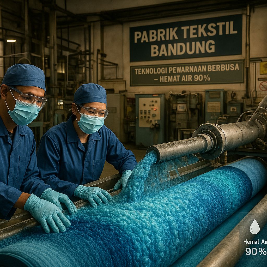 Perusahaan Tekstil di Bandung Gunakan Teknologi Dyeing Berbusa untuk Hemat Air hingga 90%