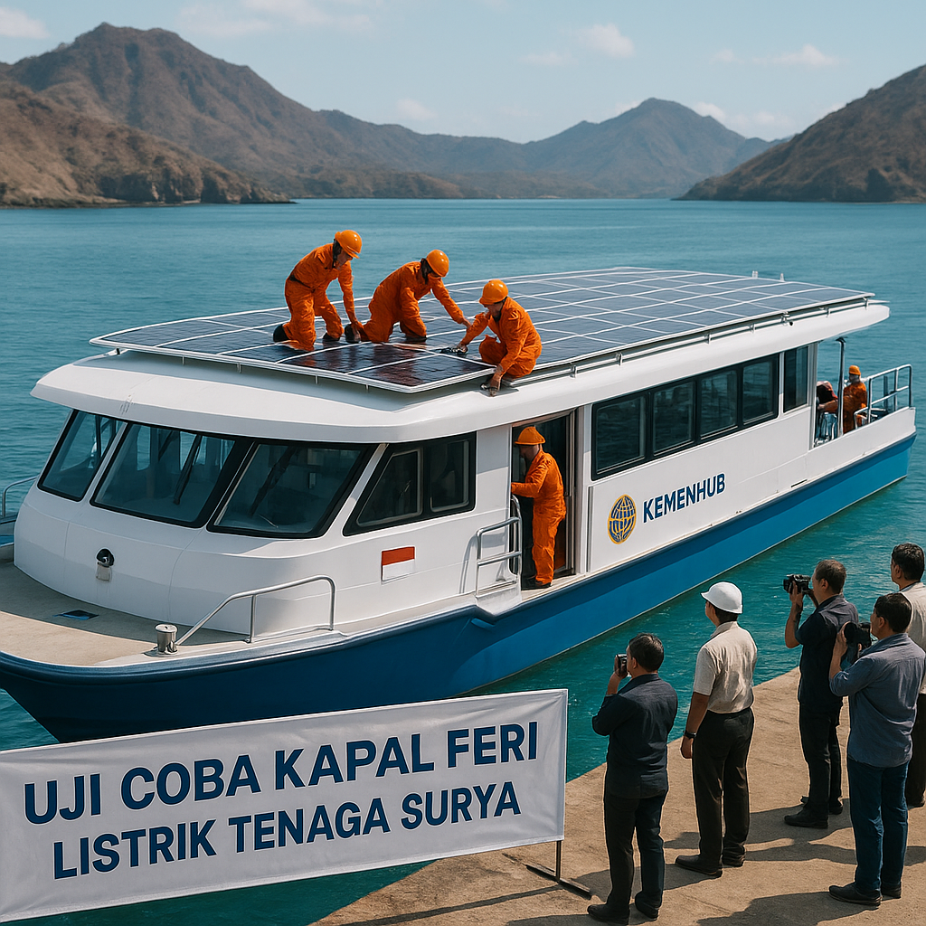 Kemenhub Uji Coba Kapal Feri Listrik Tenaga Surya untuk Rute Kepulauan di Nusa Tenggara