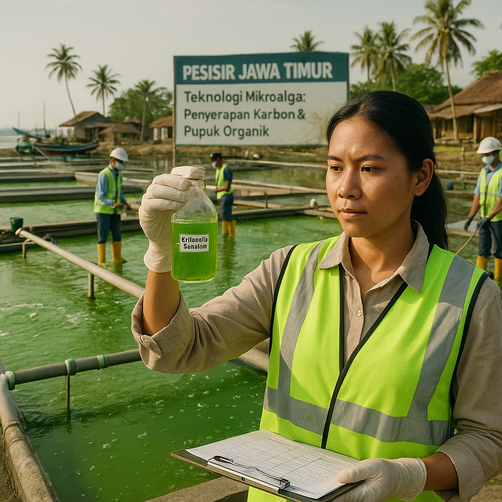 Teknologi Microalgae untuk Penyerapan Karbon dan Pupuk Organik di Pesisir Jawa Timur