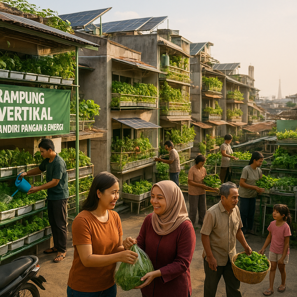 Kampung Vertikal Ramah Iklim: Hunian Bertingkat dengan Panen Energi dan Pangan di Surabaya