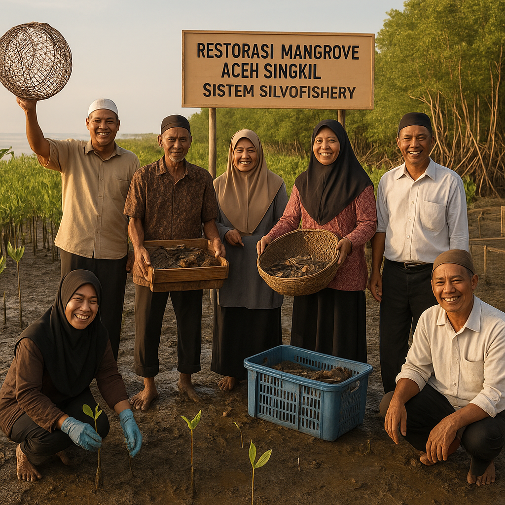 Restorasi Mangrove Berbasis Masyarakat dengan Sistem Silvofishery di Aceh Singkil