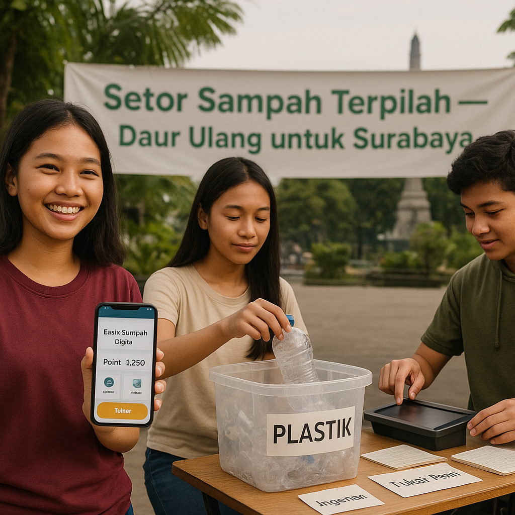 Bank Sampah Digital Karya Remaja Surabaya Tingkatkan Daur Ulang Plastik