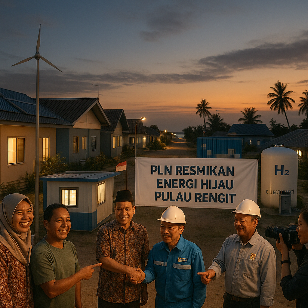 PLN Resmikan Energi Hijau Pulau Rengit, Listrik Masyarakat Kini Nyala 24 Jam