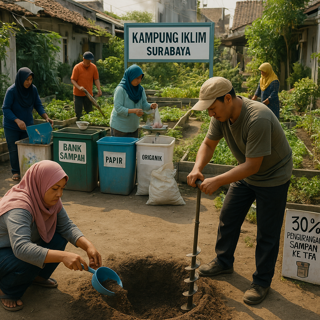 Kampung Iklim di Surabaya Kurangi Sampah dan Emisi dengan Biopori dan Bank Sampah