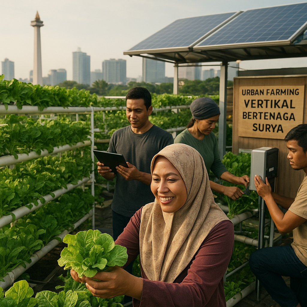 Urban Farming Vertikal Bertenaga Surya di Jakarta Bantu Ketahanan Pangan