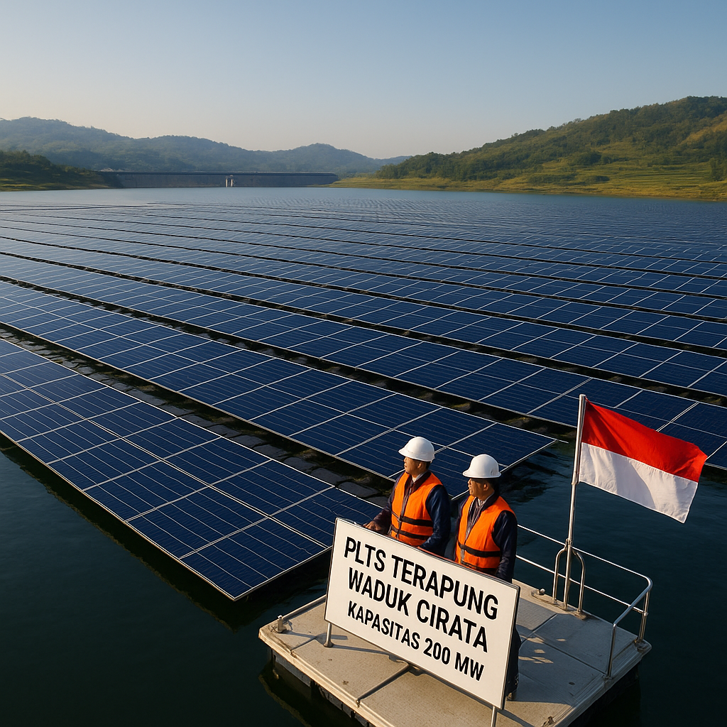 Panel Surya Terapung di Waduk Cirata Hasilkan Energi Bersih 200 MW
