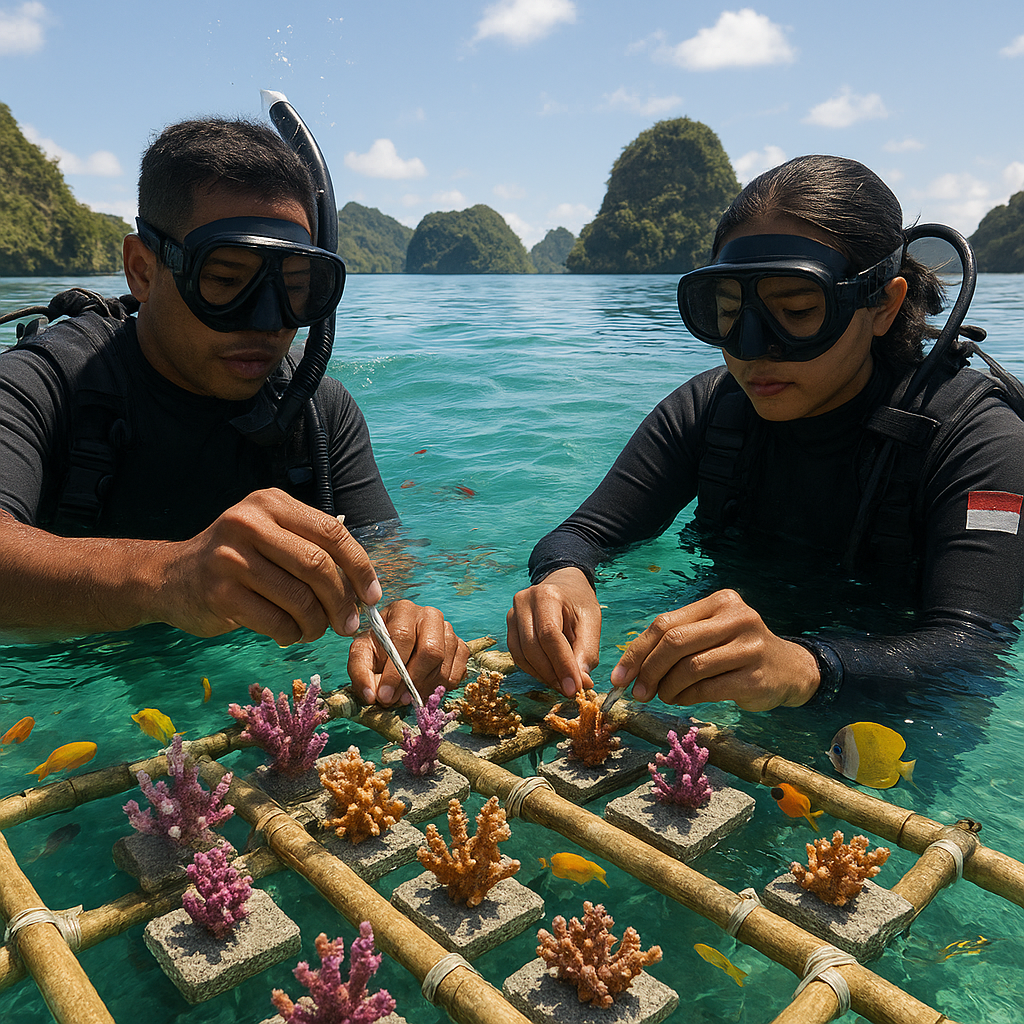 Transplantasi Terumbu Karang di Raja Ampat Pulihkan Ekosistem Laut