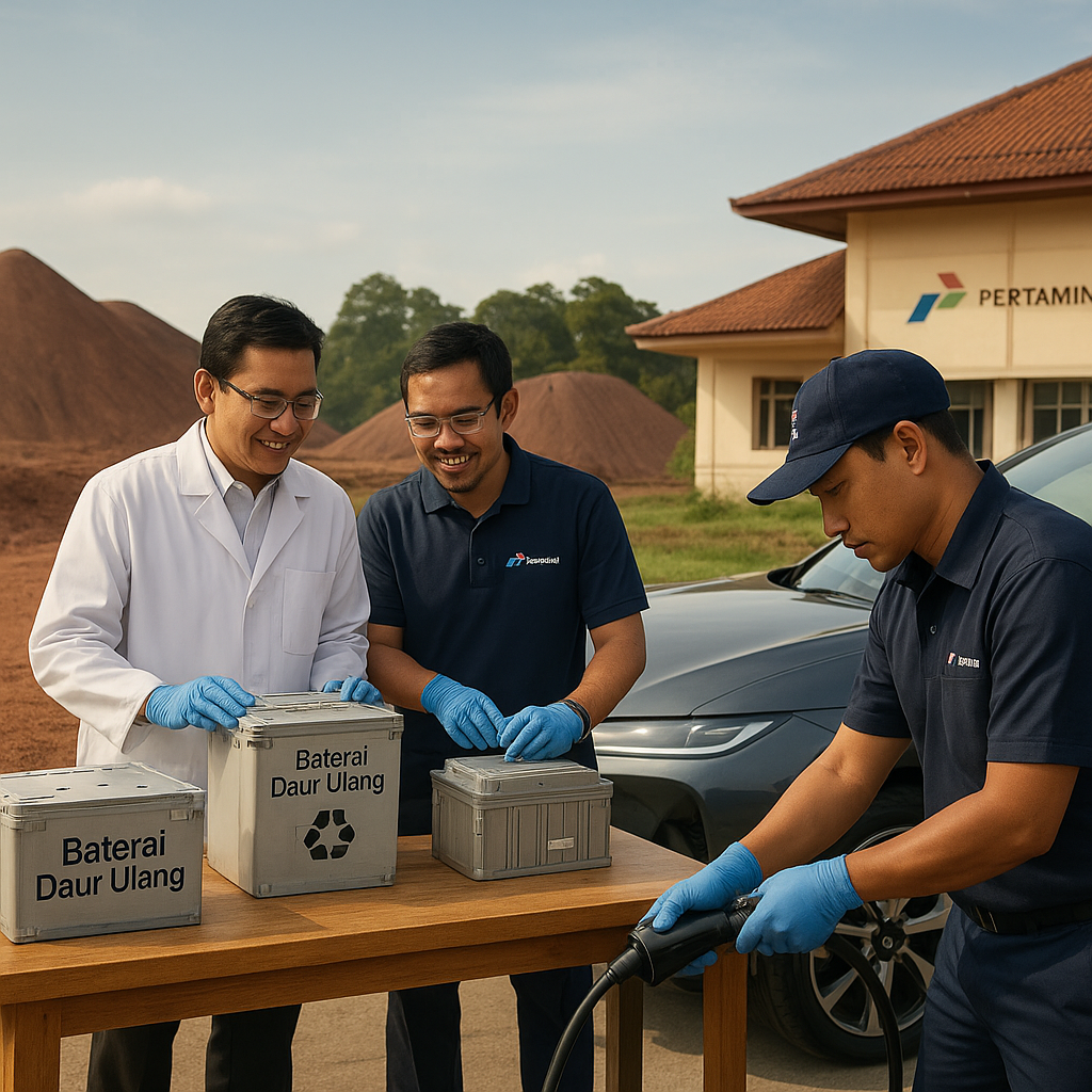 Mobil Listrik Pertamina Pakai Baterai Daur Ulang dari Limbah Nikel