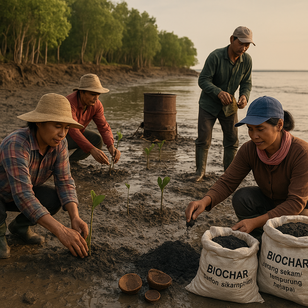 Restorasi Mangrove dengan Biochar dari Limbah Kelapa