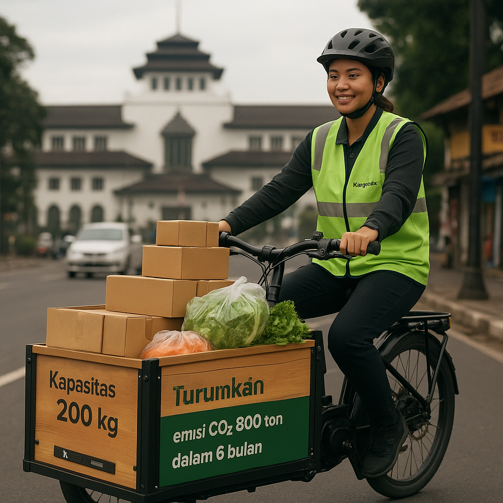Sepeda Kargo Listrik Sebagai Alat Distribusi Logistik Hijau di Bandung