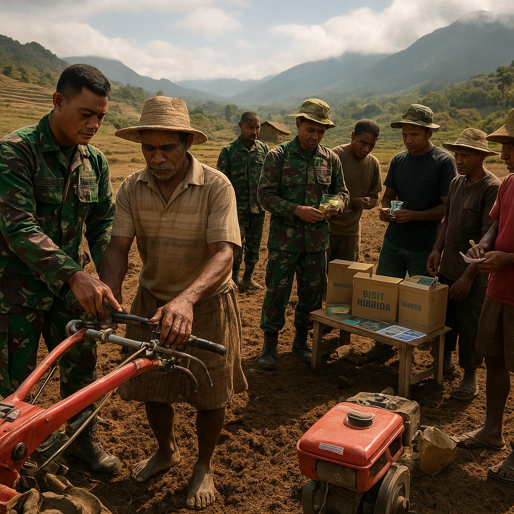Satgas Pangan TNI-AD Bantu Petani Jagung di Papua dengan Traktor dan Bibit Unggul
